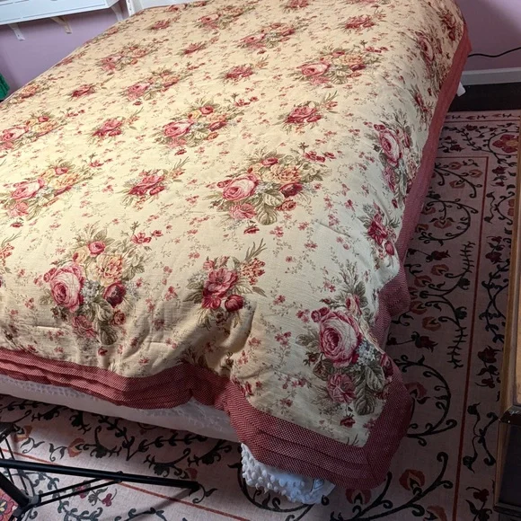 Waverly Comforter Home Harbor Norfolk Rose Sonata Queen CottageCore Farm House - Picture 8 of 12